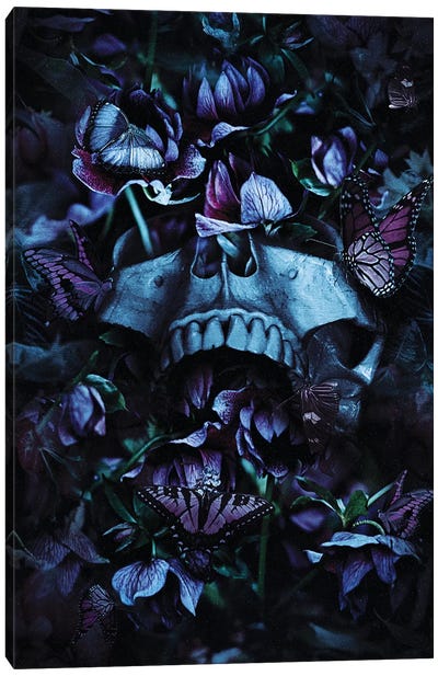 Blossom Death Canvas Art Print - Skull Art