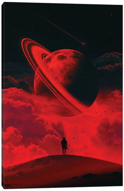 Alone With The Moon Canvas Art Print - Nicebleed