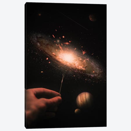 Galaxy Spark Canvas Print #NID421} by Nicebleed Canvas Art Print