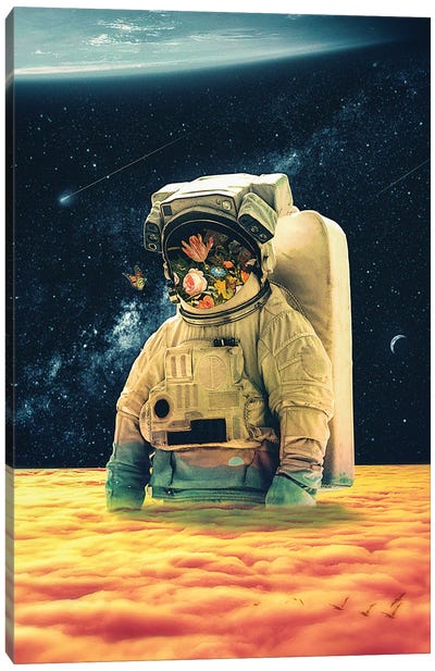 Space Walker Canvas Art Print - Nicebleed
