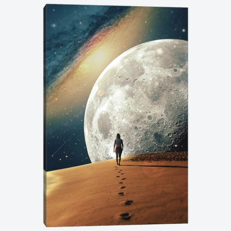 Alone With The Moon II Canvas Print #NID444} by Nicebleed Canvas Wall Art