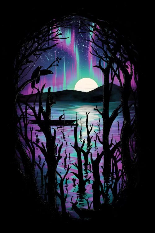 Night With Aurora by Nicebleed wall art