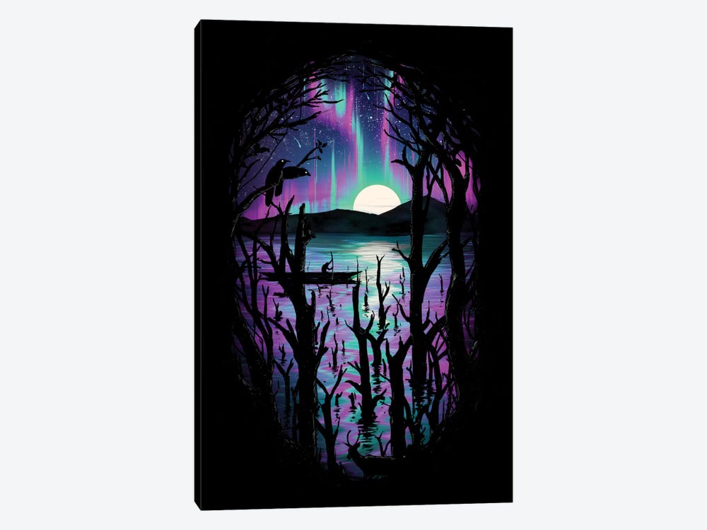 Night With Aurora by Nicebleed 1-piece Canvas Wall Art
