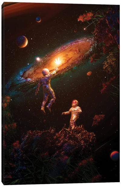 Follow The Light Canvas Art Print - Sci-Fi Planet Art