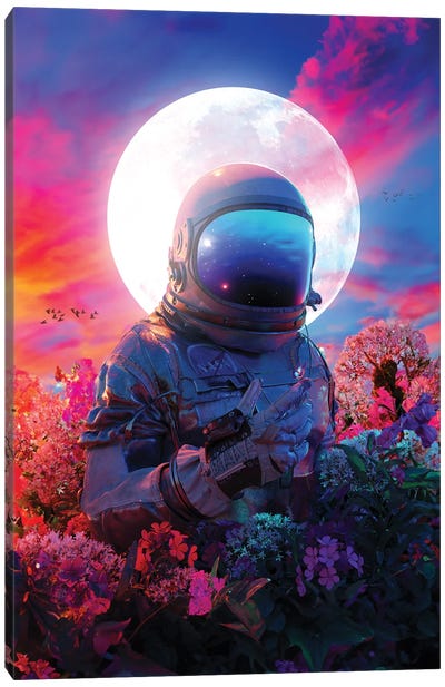 In The Garden Canvas Art Print - Astronaut Art