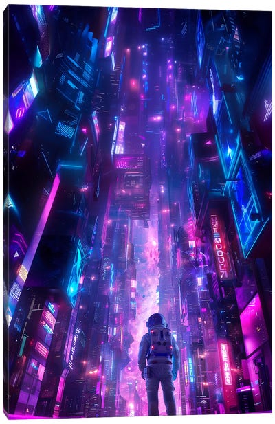 Cyber City Canvas Art Print - Nicebleed