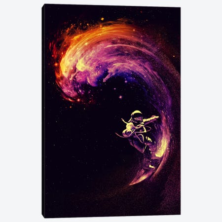 Space Surfing Canvas Print #NID67} by Nicebleed Canvas Art Print