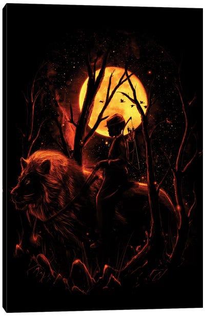 The Hunter Canvas Art Print - Lion Art