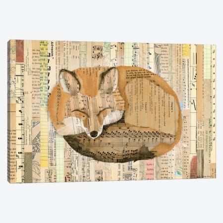 Red Fox Collage III Canvas Print #NIK11} by Nikki Galapon Canvas Wall Art