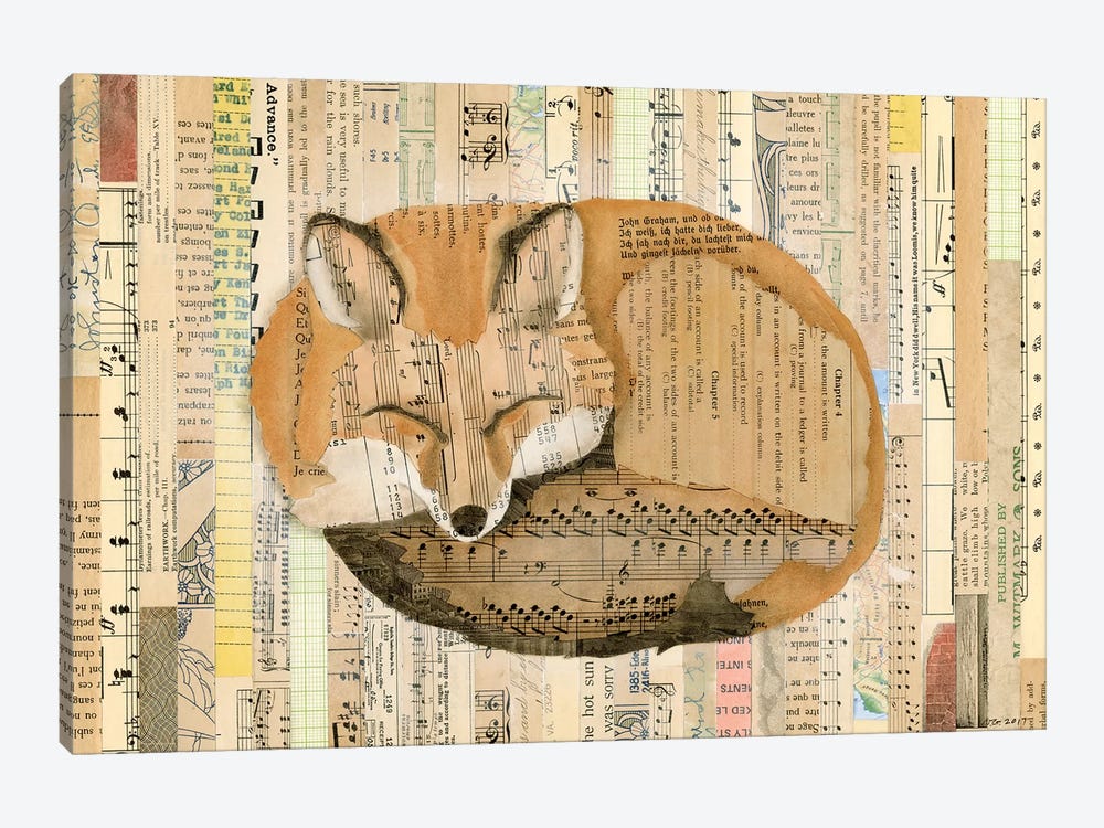 Red Fox Collage III by Nikki Galapon 1-piece Canvas Print