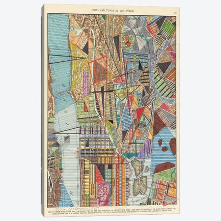 Modern Map of New York I Canvas Print #NIK17} by Nikki Galapon Canvas Art Print