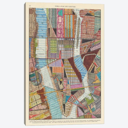 Modern Map of New York II Canvas Print #NIK18} by Nikki Galapon Canvas Artwork
