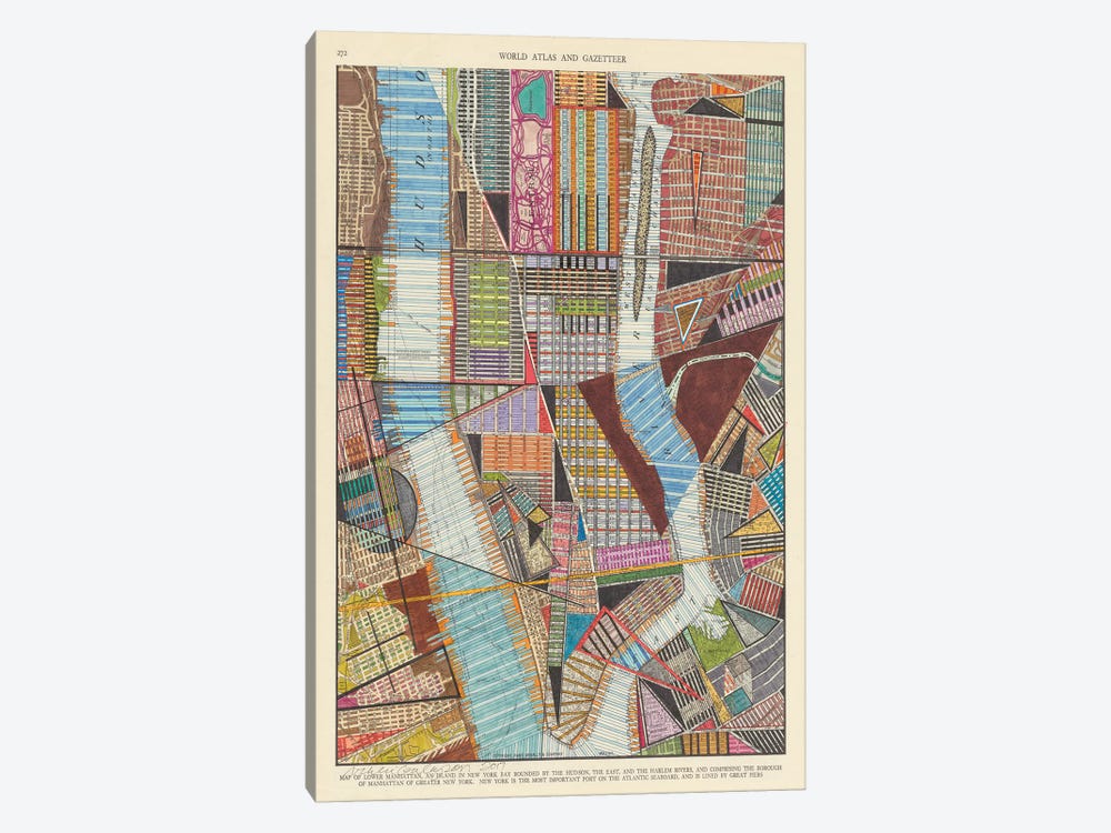 Modern Map of New York II by Nikki Galapon 1-piece Canvas Wall Art