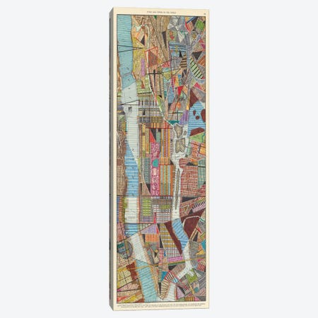Modern Map of New York III Canvas Print #NIK19} by Nikki Galapon Canvas Artwork