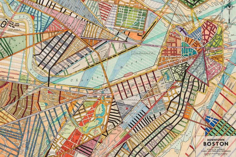 Modern Map Of Boston by Nikki Galapon wall art