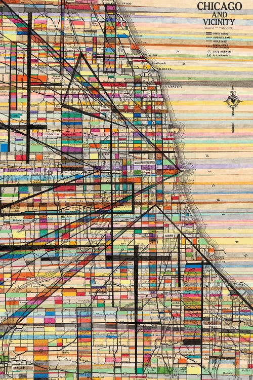Modern Map Of Chicago by Nikki Galapon wall art