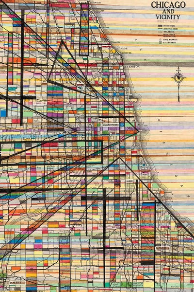 Abstract Maps: Modern Map Of Chicago by Nikki Galapon
