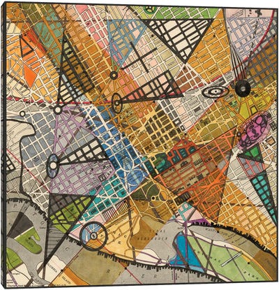 Modern Map Of D.C. Canvas Art Print