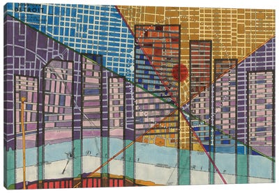 Modern Map Of Detroit Canvas Art Print