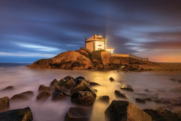 Jim Nilsen: Chapel On The Rocks, Portugal by Jim Nilsen