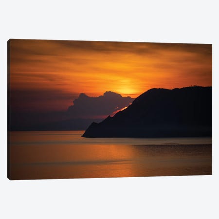 Cinque Terre Sunset, Italy Canvas Print #NIL104} by Jim Nilsen Canvas Art