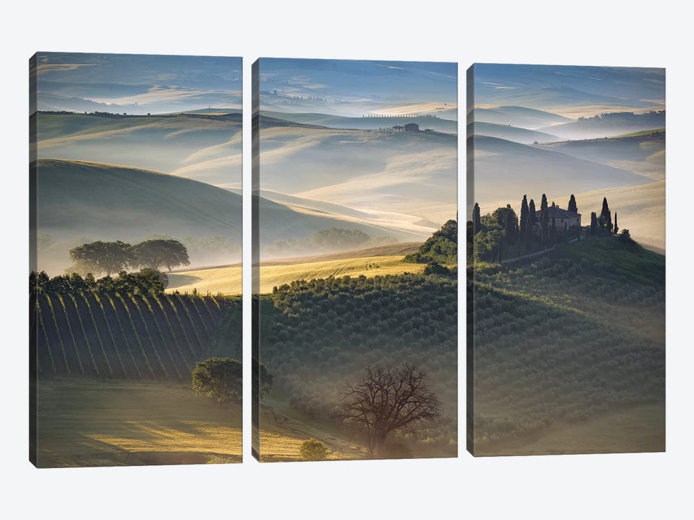 Belvedere Morning, Tuscany, Italy by Jim Nilsen 3-piece Canvas Art Print