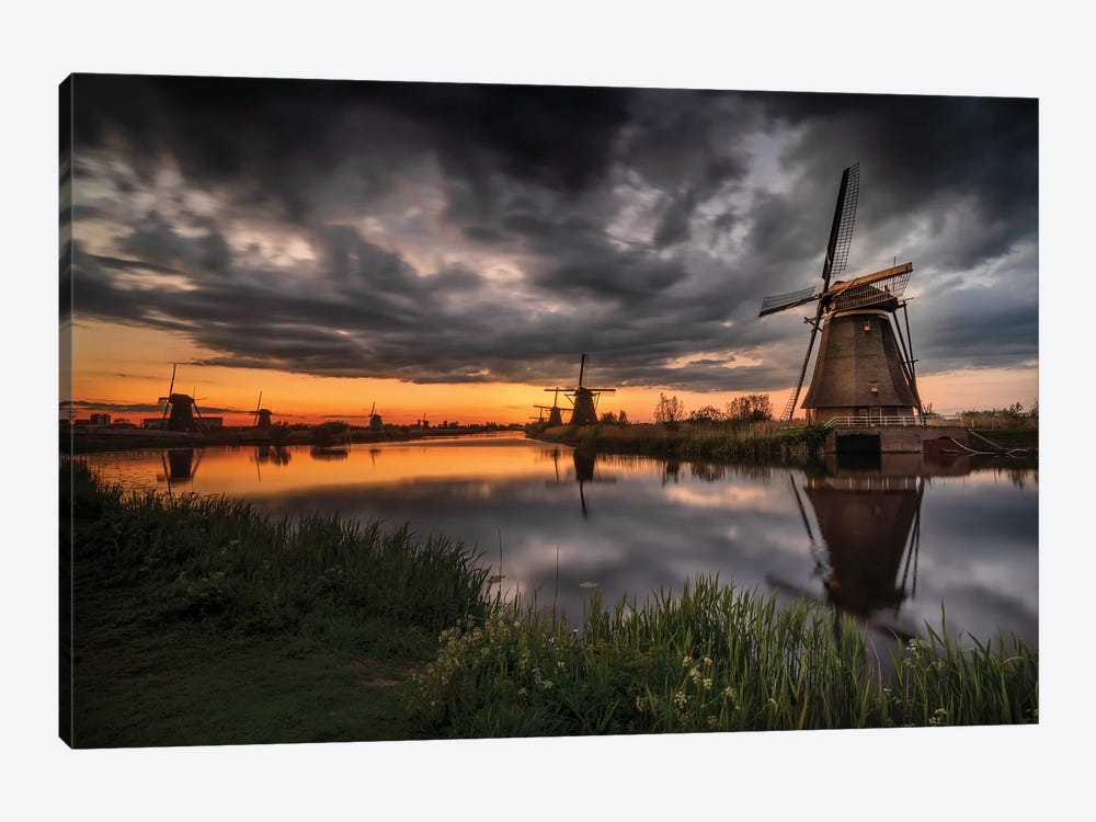 Kinderdijk One, South Holland by Jim Nilsen 1-piece Canvas Artwork
