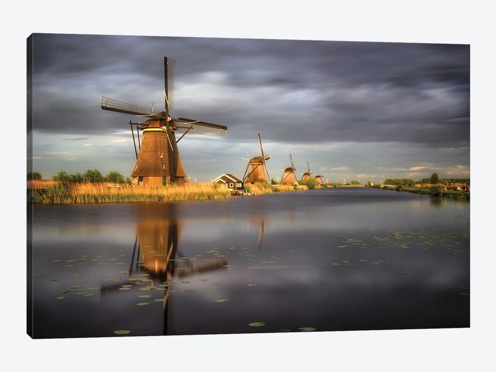 Kinderdijk Seven, South Holland by Jim Nilsen 1-piece Canvas Art Print