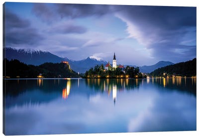Lake Bled Blue, Bled, Slovenia Canvas Art Print - Slovenia