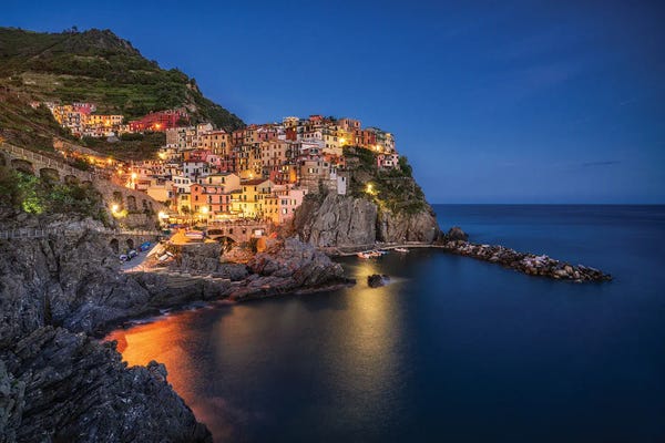 Jim Nilsen: Manarola Blue, Cinque Terre, Italy by Jim Nilsen
