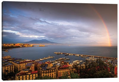 Napoli Rainbow, Naples, Italy Canvas Art Print - Campania Art