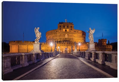 Ponte Sant'Angelo, Rome, Italy Canvas Art Print - Jim Nilsen