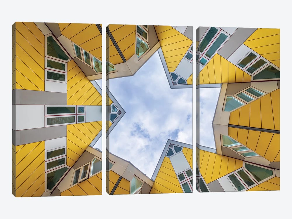 The Cube Houses, Rotterdam, The Netherlands by Jim Nilsen 3-piece Canvas Wall Art