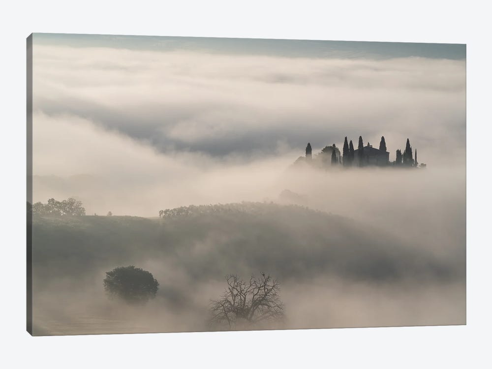 Out Of The Mist, Tuscany, Italy by Jim Nilsen 1-piece Canvas Artwork