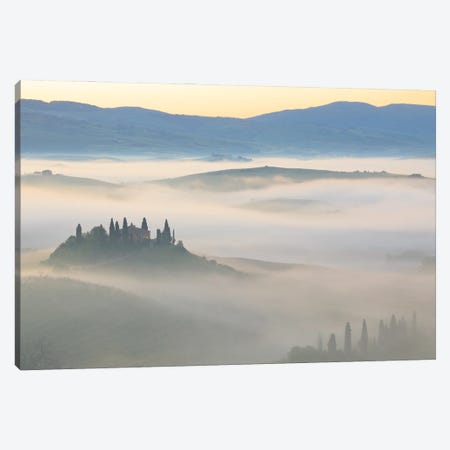 From The Mist, Tuscany, Italy Canvas Print #NIL176} by Jim Nilsen Canvas Print
