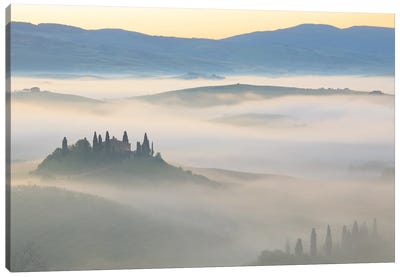 From The Mist, Tuscany, Italy Canvas Art Print - Jim Nilsen