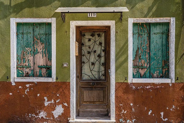Doors: Symmetry, Burano, Italy by Jim Nilsen
