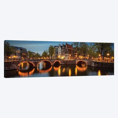 The Illuminated Bridge, Amsterdam, The Netherlands Canvas Print #NIL224} by Jim Nilsen Canvas Print