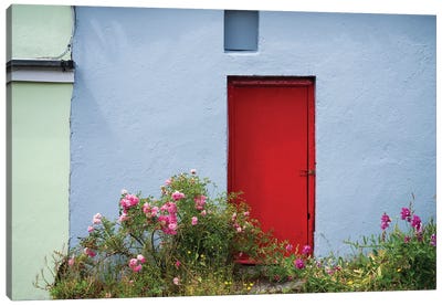 The Red Door, Ireland Canvas Art Print - Jim Nilsen