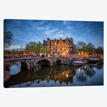 The Stillness Of Amsterdam, The Netherlands Canvas Print #NIL228} by Jim Nilsen Canvas Art