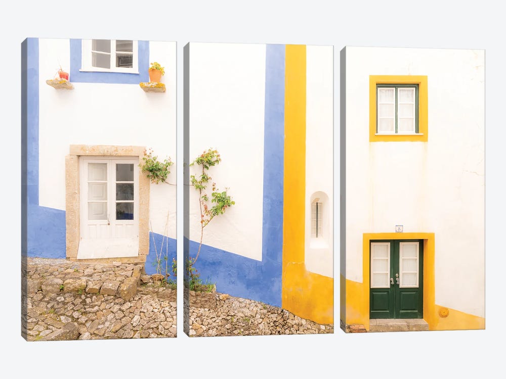 The Wall, Obidos, Portugal by Jim Nilsen 3-piece Canvas Wall Art
