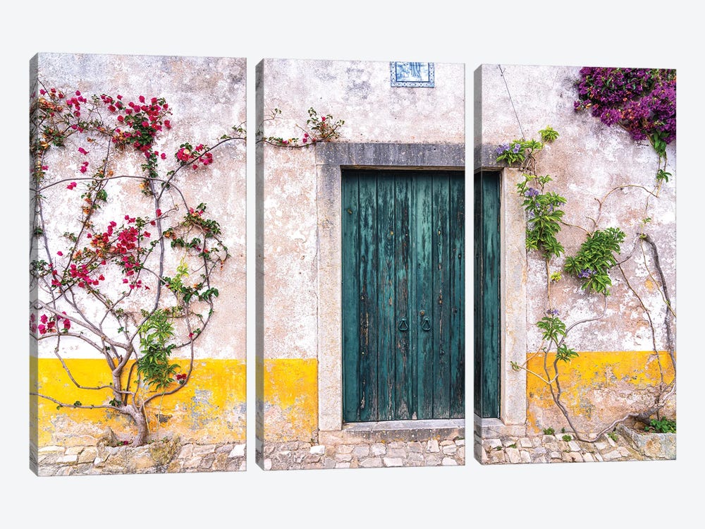 Weathered, Obidos, Portugal by Jim Nilsen 3-piece Canvas Wall Art