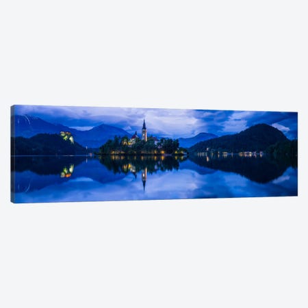 Lake Bled Blue, Bled, Slovenia Canvas Print #NIL29} by Jim Nilsen Canvas Artwork