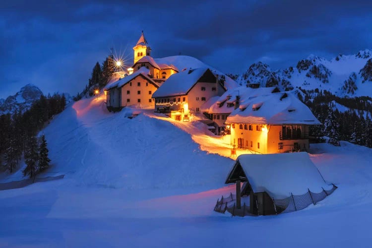 A Blue Night, Monte Santo di Lussari, Borgo Lussari, Tarvisio, Udine, Italy