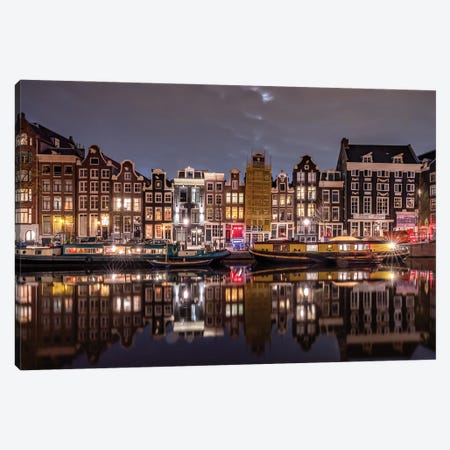 Amsterdam Evening, Amsterdam, The Netherlands Canvas Print #NIL90} by Jim Nilsen Canvas Art Print