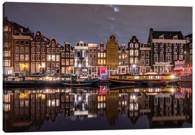 Amsterdam Evening, Amsterdam, The Netherlands Canvas Art Print - Amsterdam Skylines