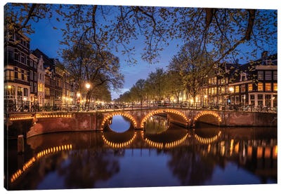 Amsterdam Lights, Amsterdam, The Netherlands Canvas Art Print - Amsterdam Skylines