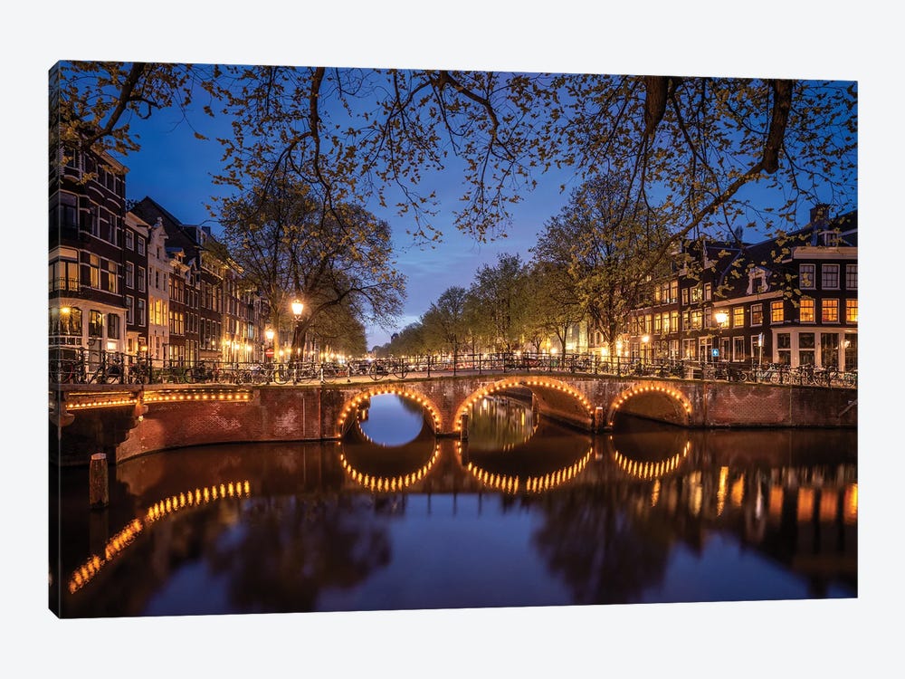 Amsterdam Lights, Amsterdam, The Netherlands by Jim Nilsen 1-piece Canvas Artwork