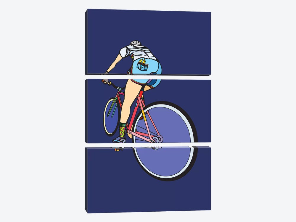 Free Cyclist by Ninhol 3-piece Canvas Art Print