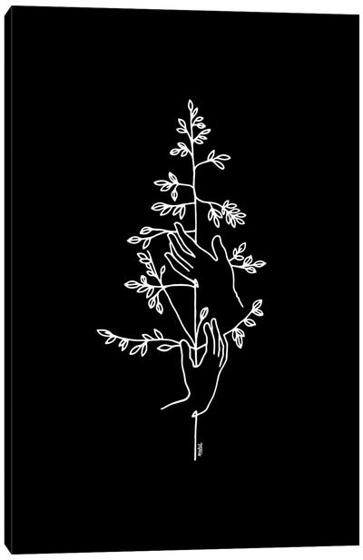 Nature In Black Canvas Art Print - Black & White Minimalist Décor